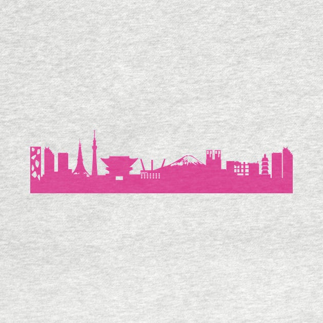 Tokyo skyline pink by 44spaces